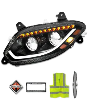 Headlight Led With Turn Sequential Signal Black Driver 2018  International LT LT625