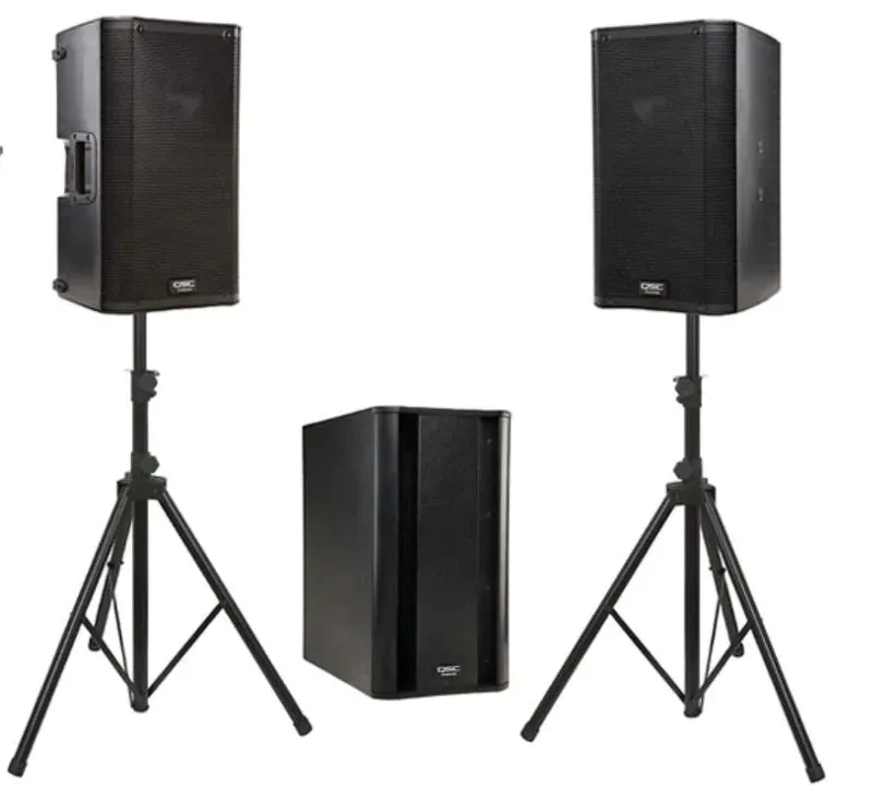 Hire - x 2  QSC K10 POWERED SPEAKER 1000WATTS with KSUB