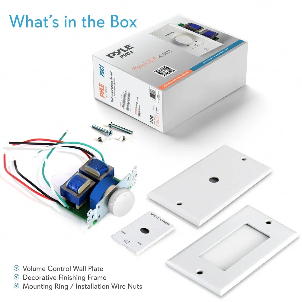 In-Wall / Wall Plate Rotary Volume Control - Wall Mount Audio Speaker Control (Standard Single Gang)