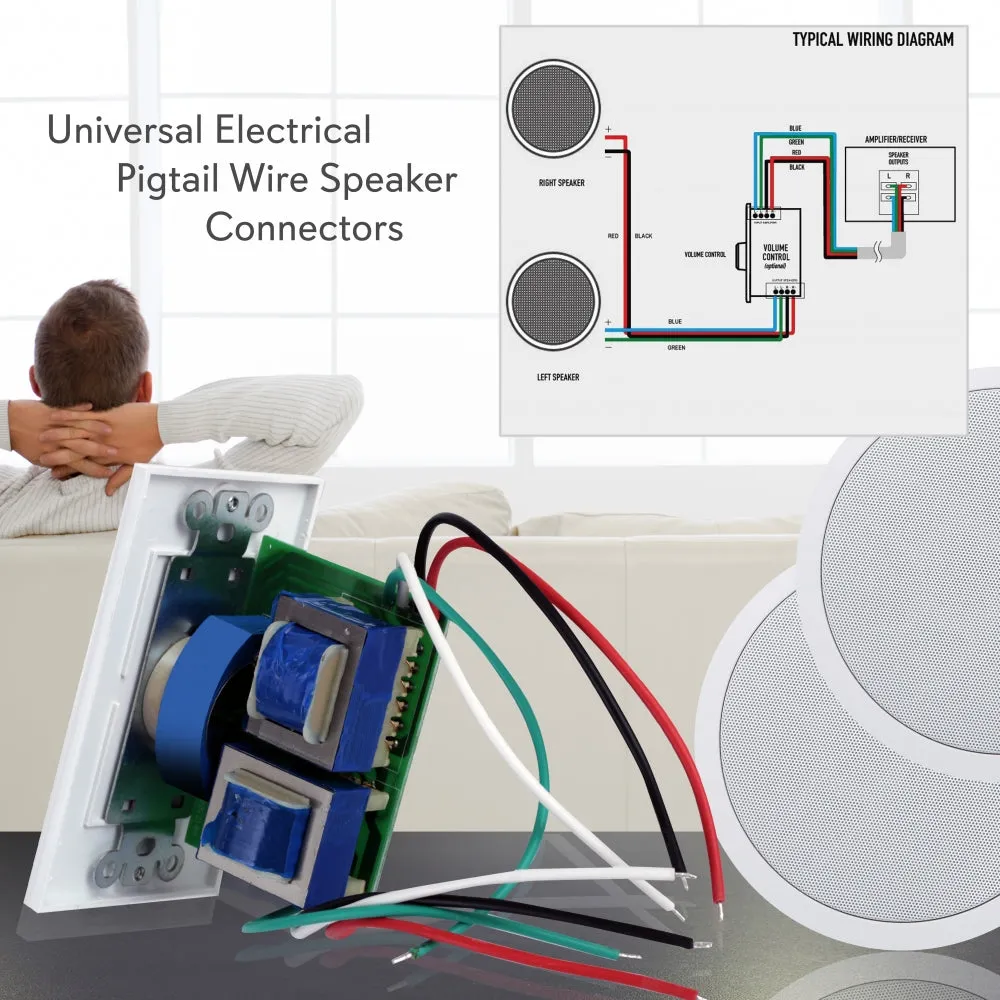 In-Wall / Wall Plate Rotary Volume Control - Wall Mount Audio Speaker Control (Standard Single Gang)