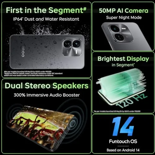 iQOO Z9x 5G (Storm Grey, 6GB RAM, 128GB Storage) | Snapdragon 6 Gen 1 with 560k  AnTuTu Score | 6000mAh Battery with 7.99mm Slim Design | 44W FlashCharge