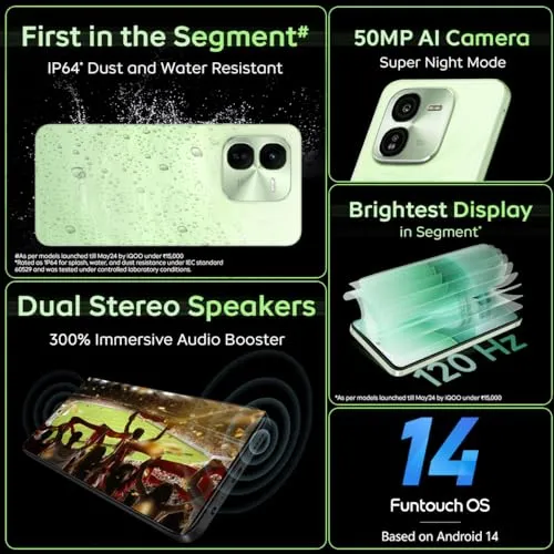 iQOO Z9x 5G (Tornado Green, 8GB RAM, 128GB Storage) | Snapdragon 6 Gen 1 with 560k  AnTuTu Score | 6000mAh Battery with 7.99mm Slim Design | 44W FlashCharge