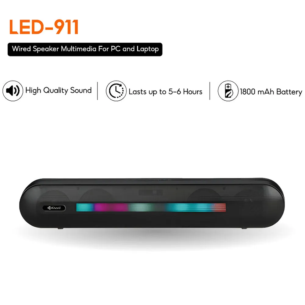 Kisonli LED-911 Portable Bluetooth Speaker 1.0 - Black