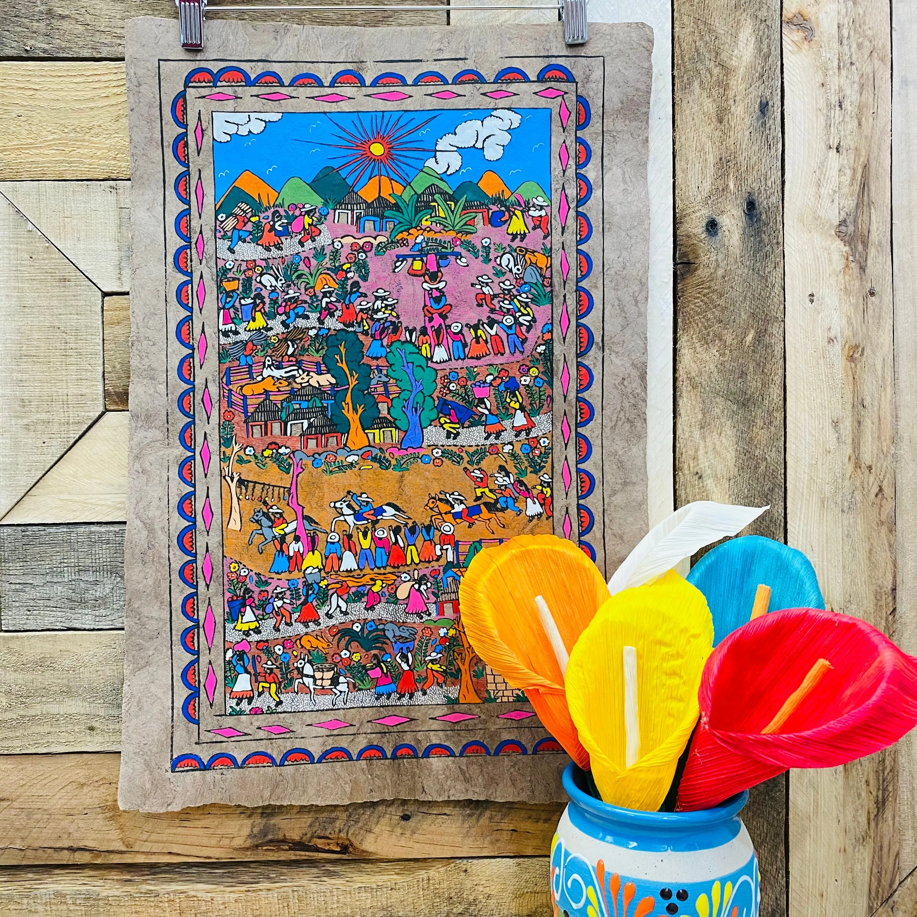 Large Pueblo Designs - Amate Paintings