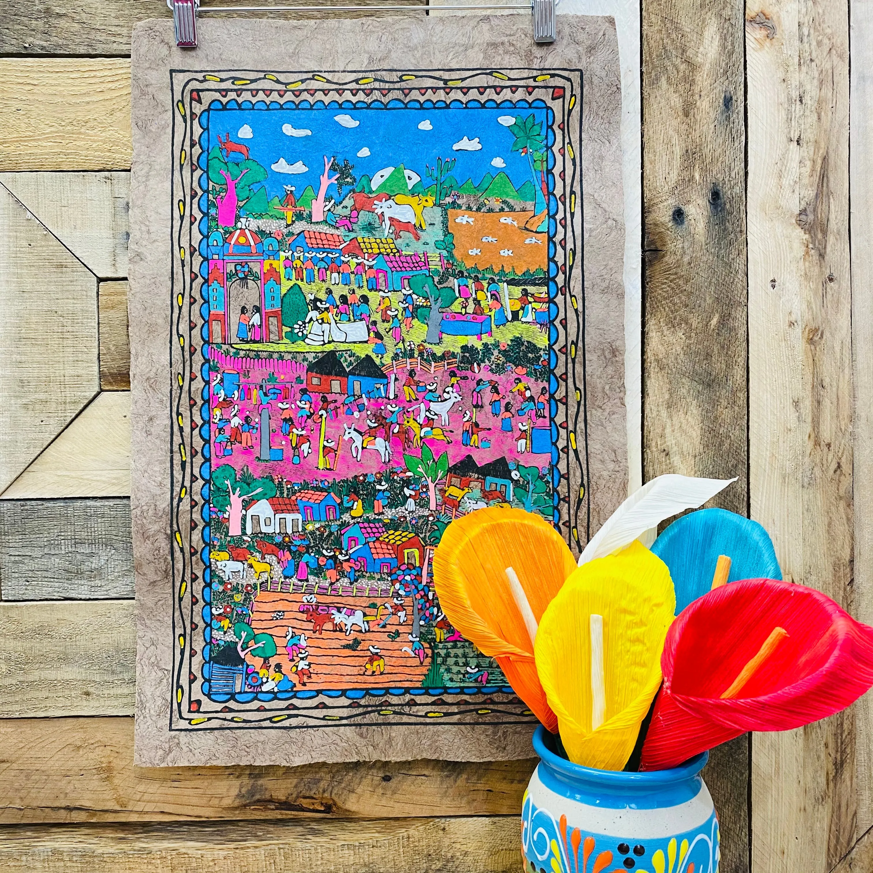Large Pueblo Designs - Amate Paintings