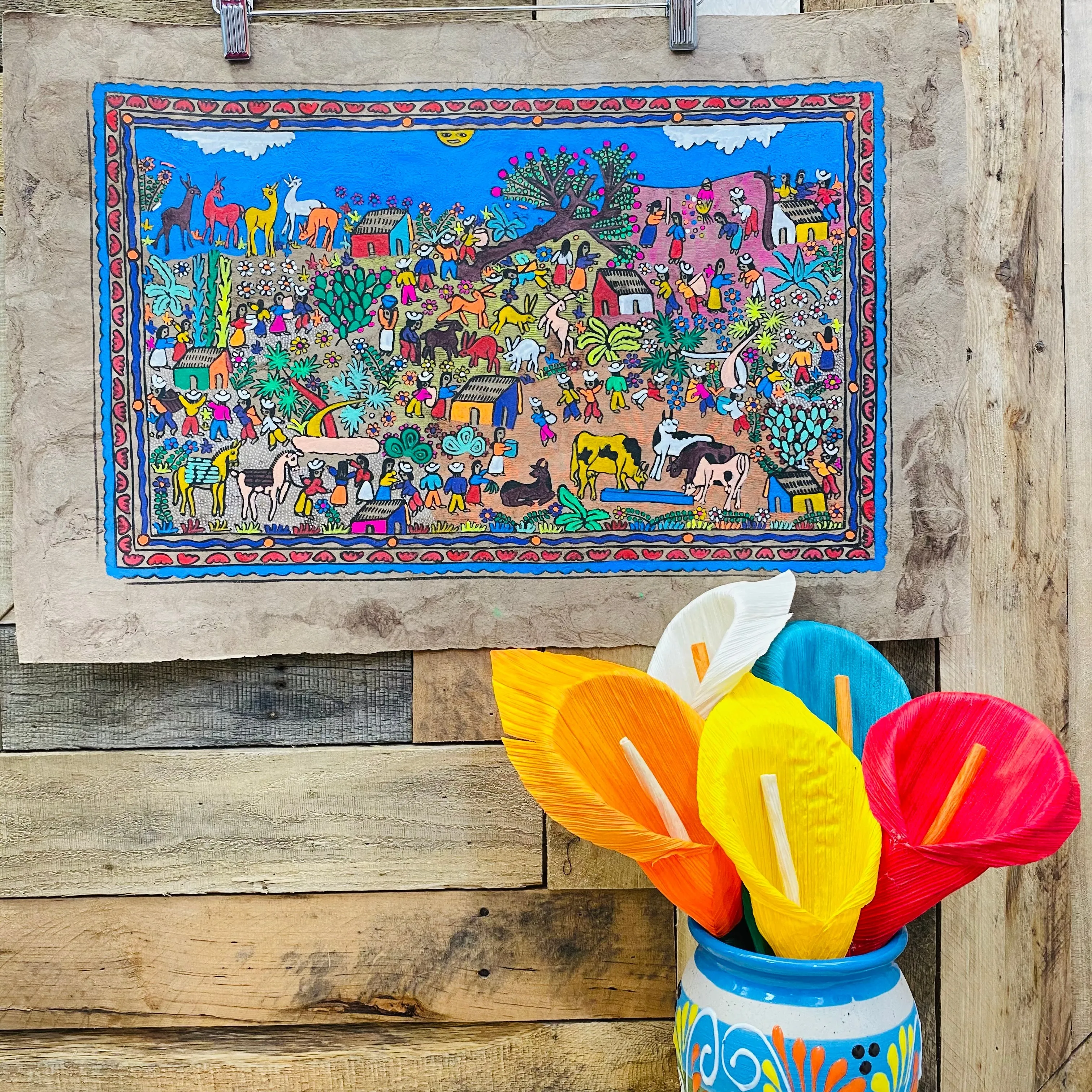 Large Pueblo Designs - Amate Paintings