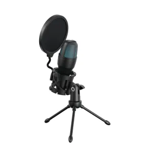 Laser RGB Gaming Desktop Microphone Plug-and-Play (Black)