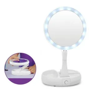 LED Folding Vanity Mirror
