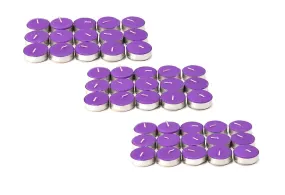 LUCES Paraffin Wax Purple Tea light candles Smokeless Scented Floating tea cup tealight tin base for Party Home Decor Set of 80