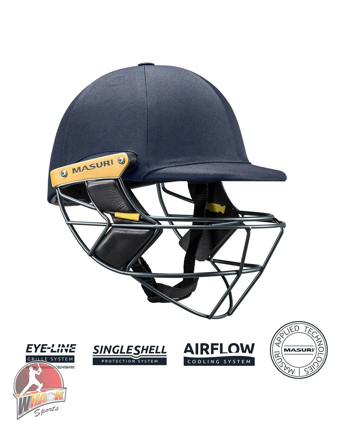Masuri E Line Stainless Steel Cricket Batting Helmet - Maroon - Senior