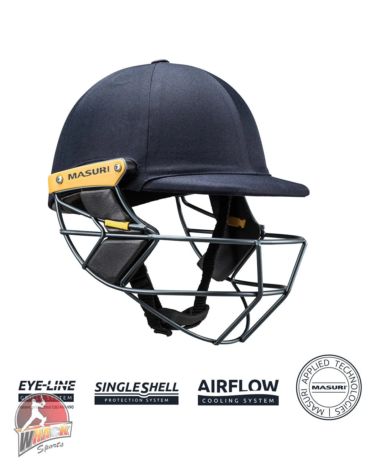 Masuri T Line Stainless Steel Cricket Batting Helmet - Navy - Senior
