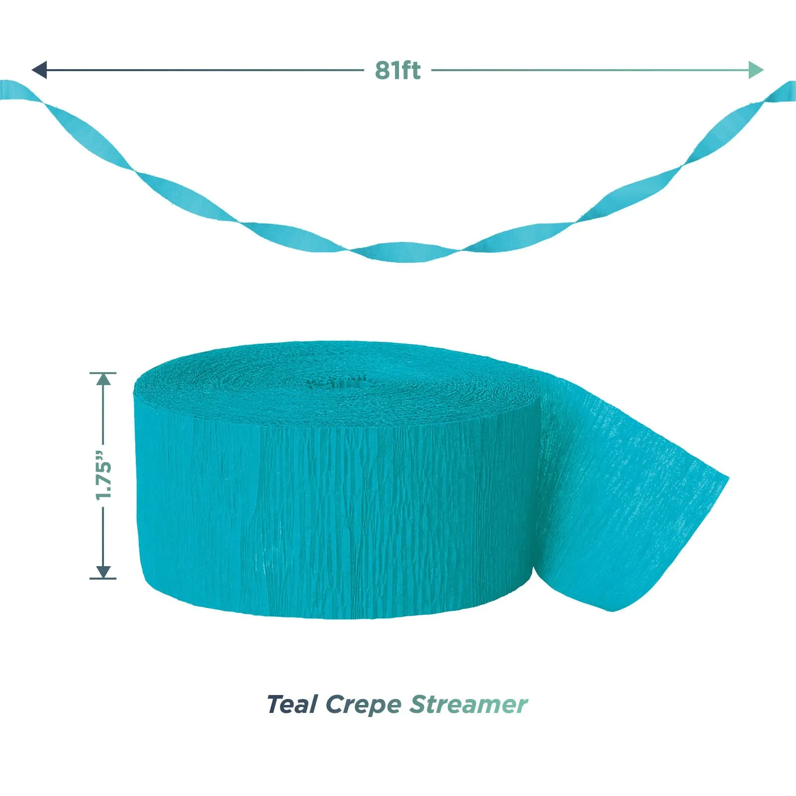 Mermaid Party Supplies - Happy Birthday Banner Garland With Teal and White Crepe Streamer Decorations