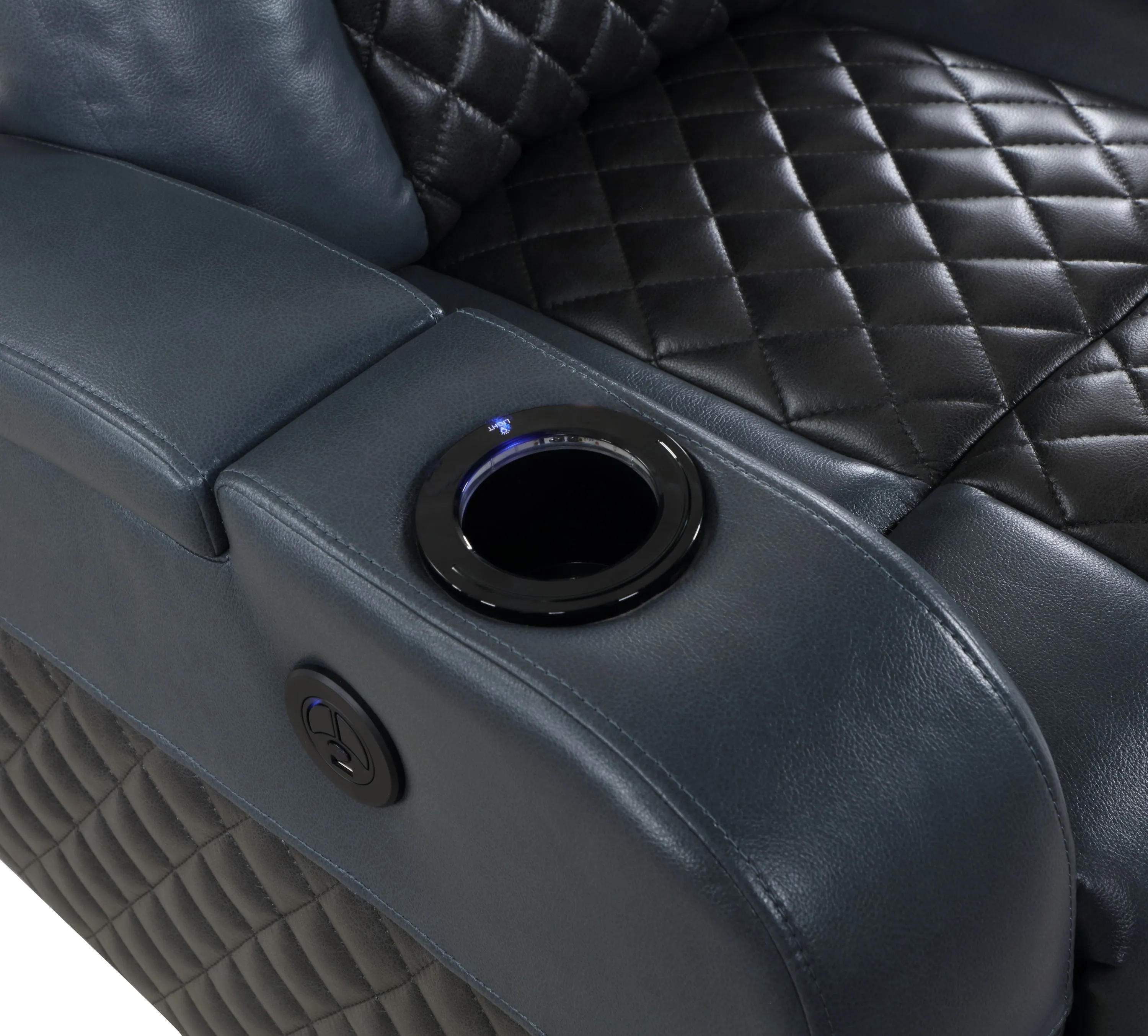 Merritt Power Recliner with Bluetooth - Black Blue