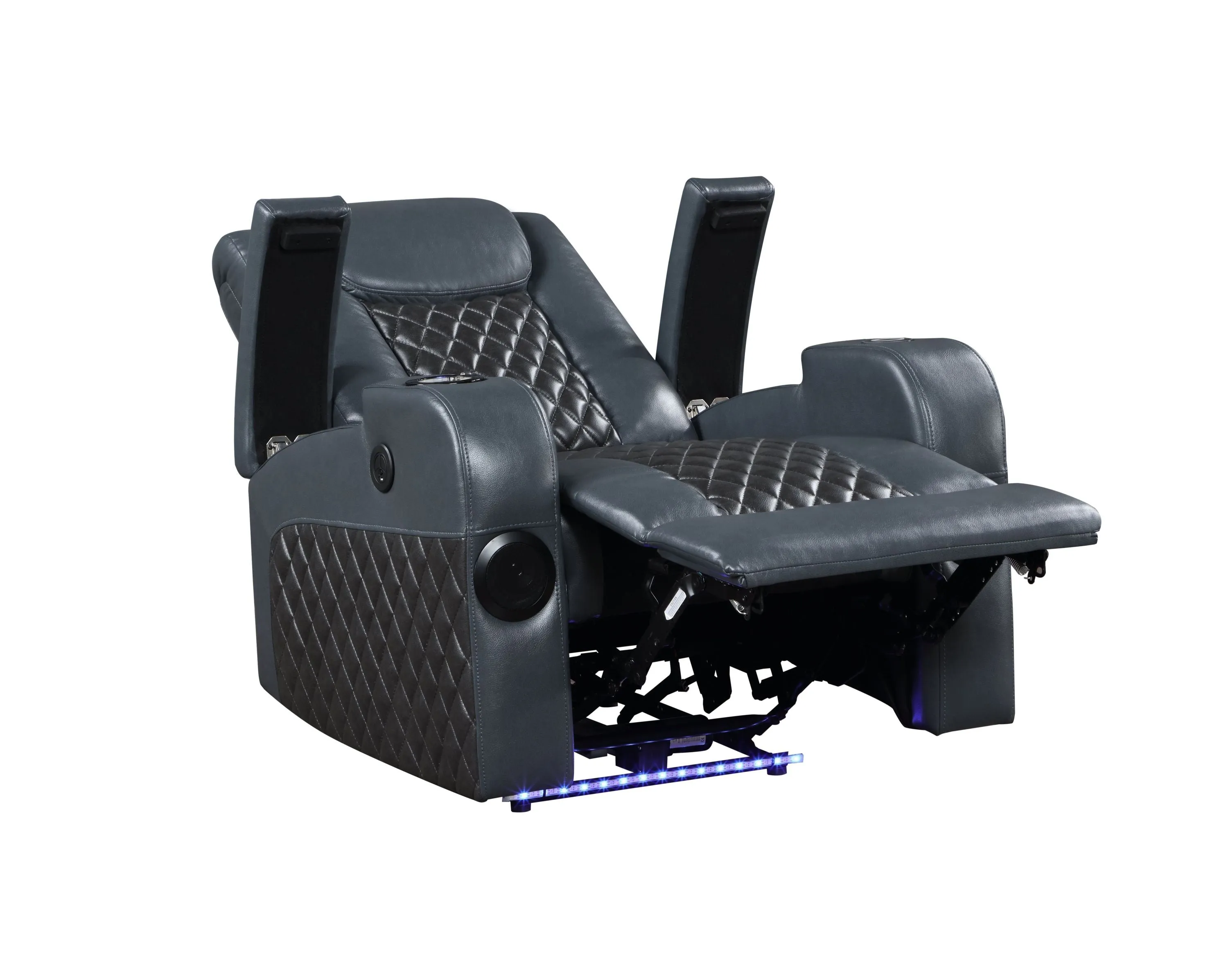 Merritt Power Recliner with Bluetooth - Black Blue