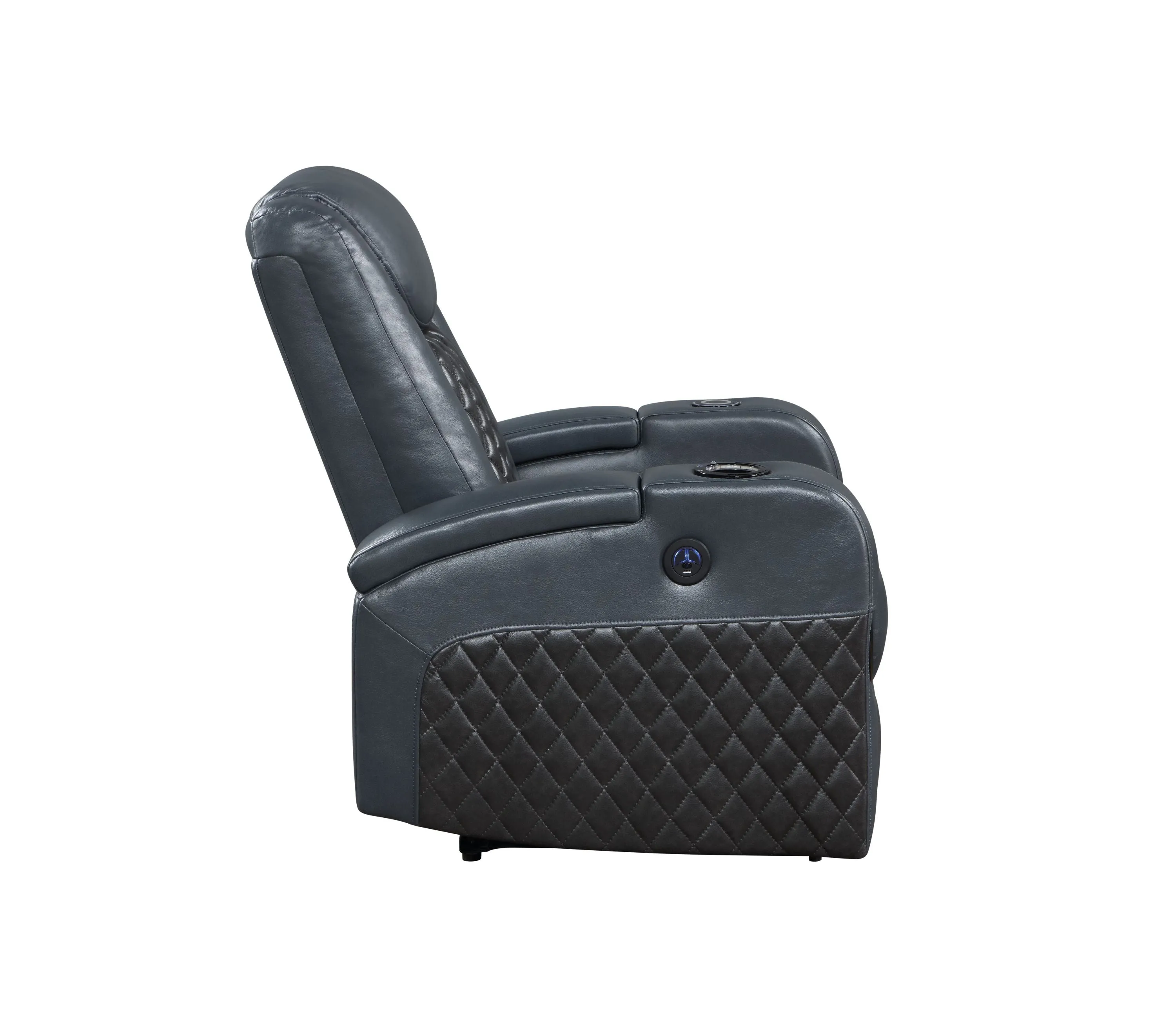 Merritt Power Recliner with Bluetooth - Black Blue