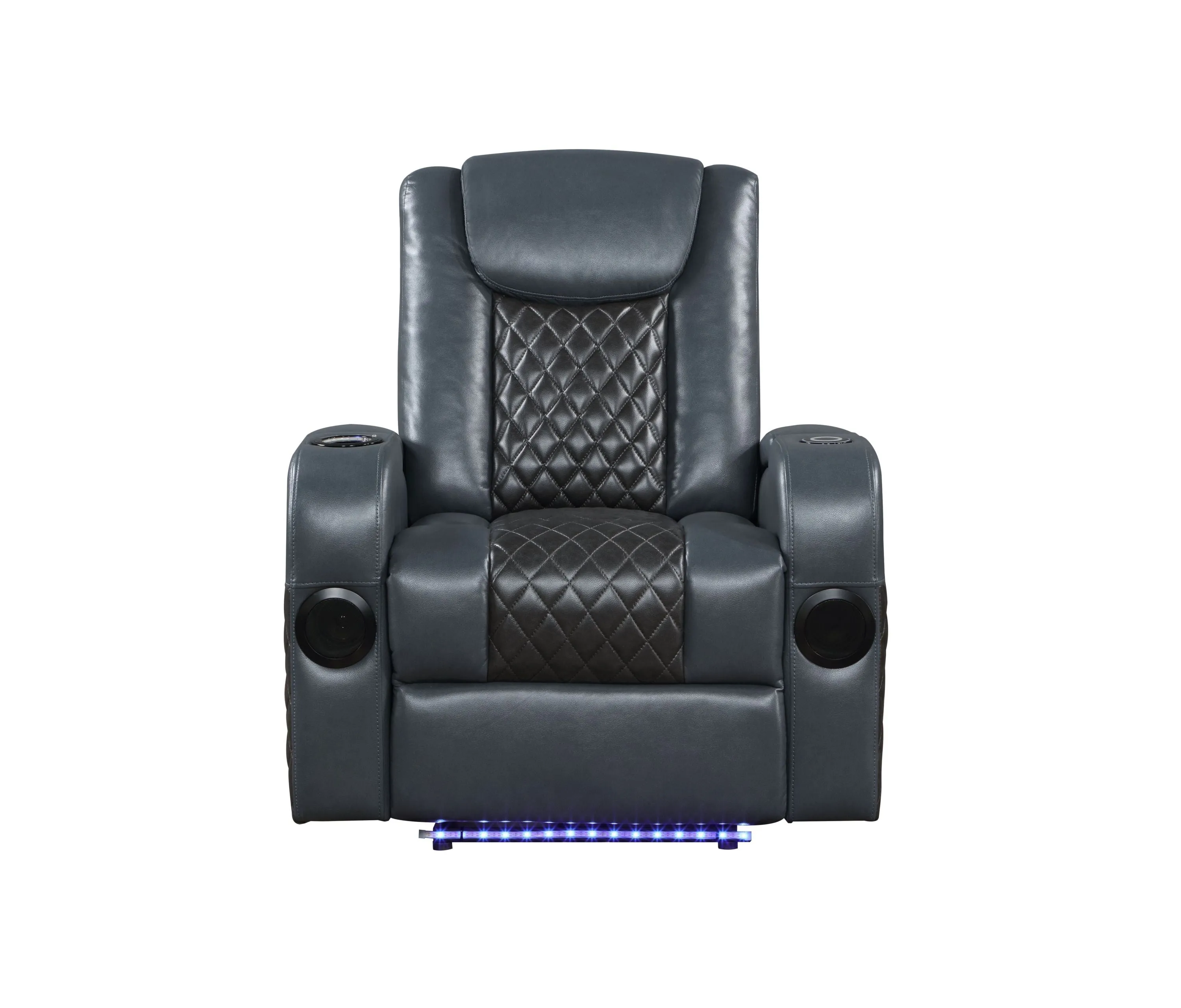 Merritt Power Recliner with Bluetooth - Black Blue