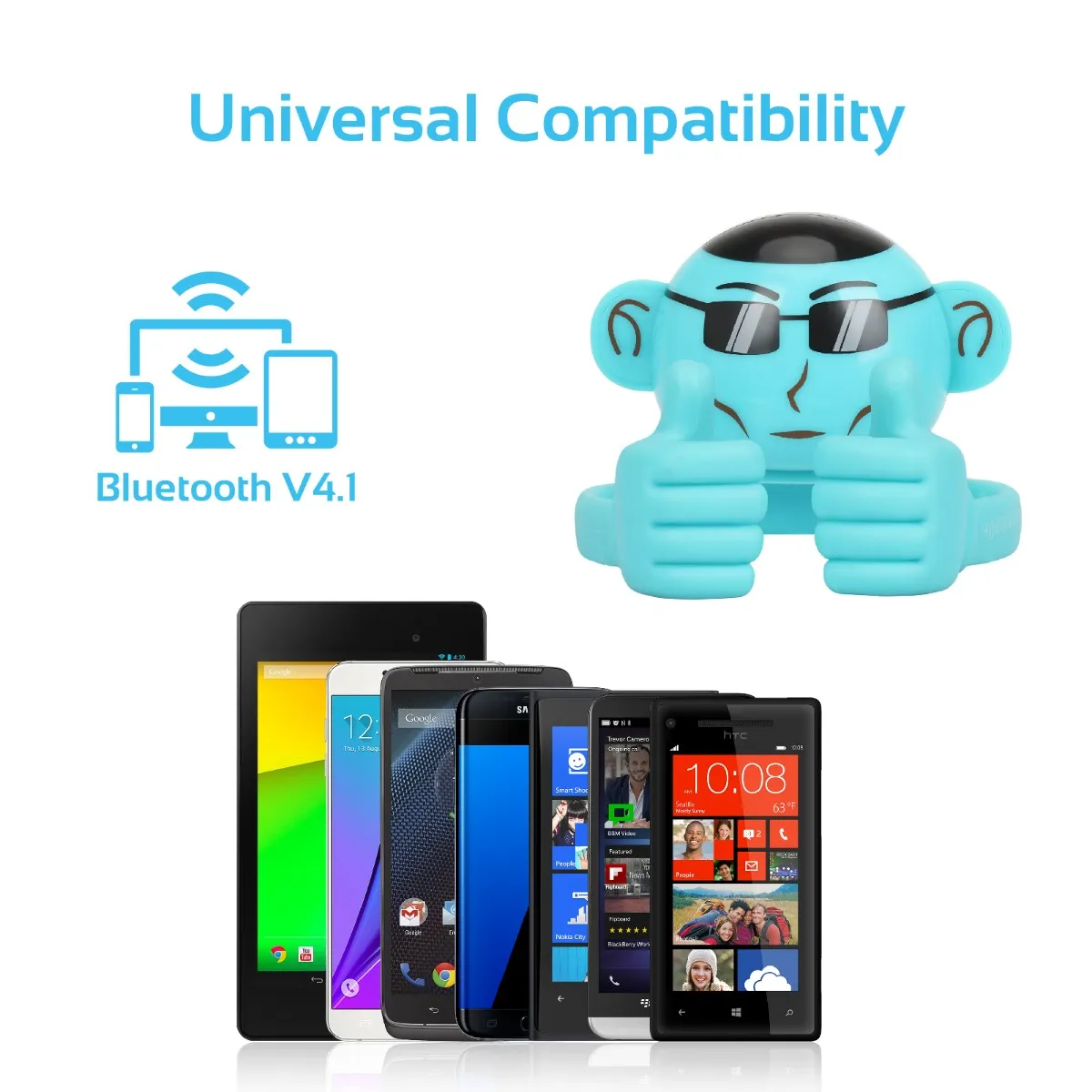 Mini High Definition Wireless Monkey Speaker With Smartphone Stand