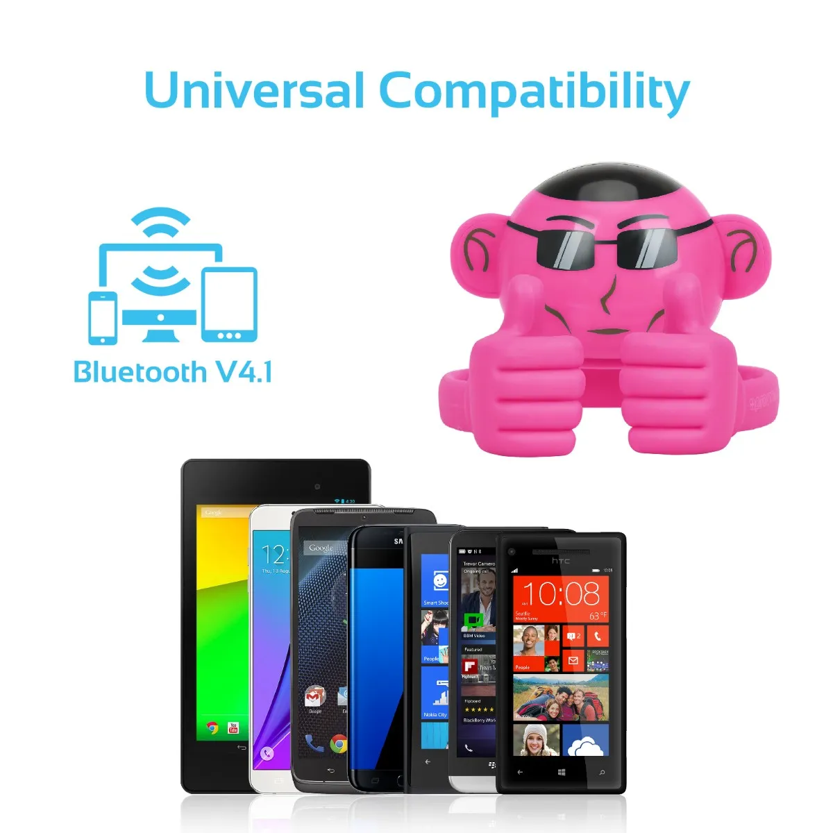 Mini High Definition Wireless Monkey Speaker With Smartphone Stand