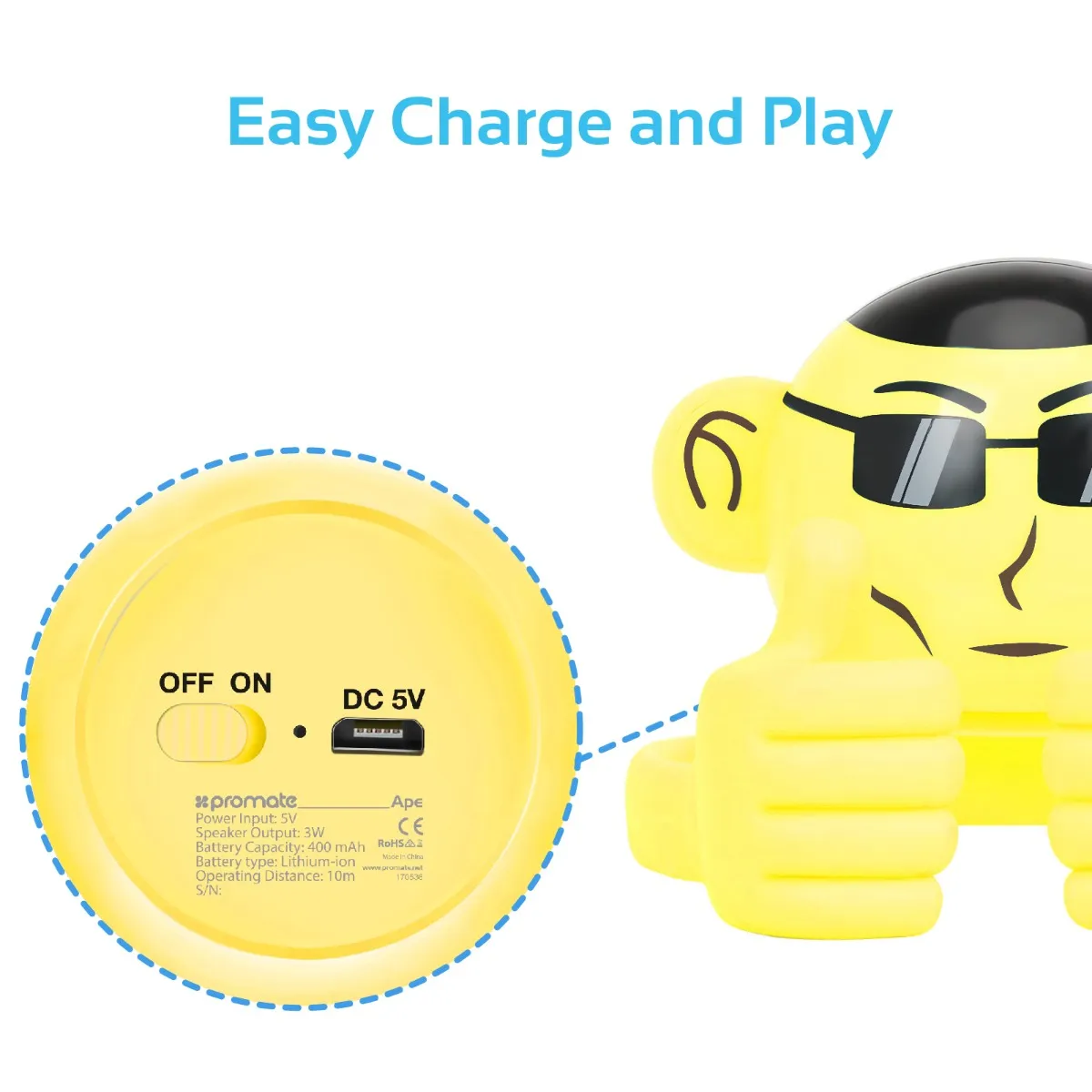 Mini High Definition Wireless Monkey Speaker With Smartphone Stand