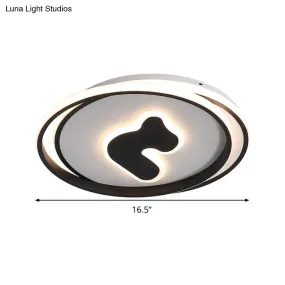 Modern Black LED Flush Mount Ceiling Light Fixture - 16.5"/20.5" Wide Circle Acrylic, White/Yellow Light, Remote Control Dimming
