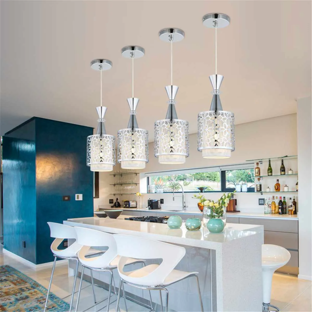 Modern Crystal Iron LED Ceiling Light Fixtures Chandelier Pendant Lamp for Dining Room Kitchen Decoration Fixture Lights LED