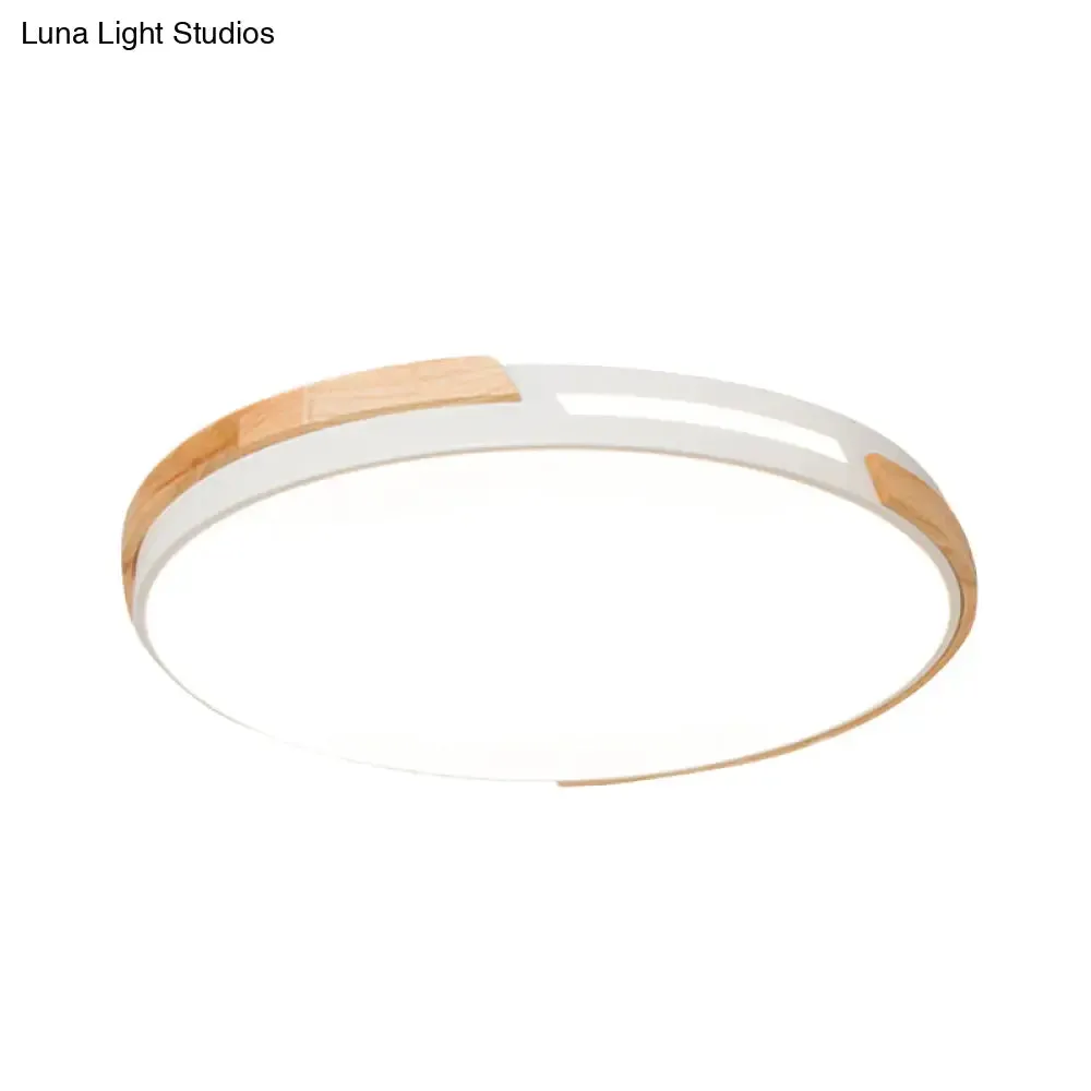 Modern LED Circle Flush Ceiling Light with Macaron Style Acrylic in Green/Grey/White - Ideal for Dining Room Corridor