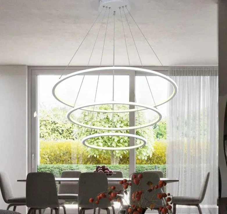 Modern LED Living Dining Room Pendant Lights Suspension Luminaire Suspendu Led Ring Lighting Lamp Fixture De Techo Colgante