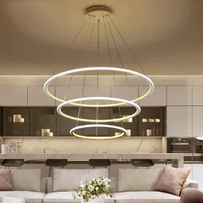 Modern LED Living Dining Room Pendant Lights Suspension Luminaire Suspendu Led Ring Lighting Lamp Fixture De Techo Colgante
