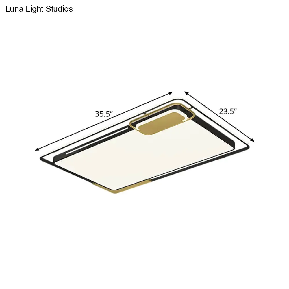 Modern Metal LED Ceiling Light in Black/Gold with White/Warm Glow for Living Room