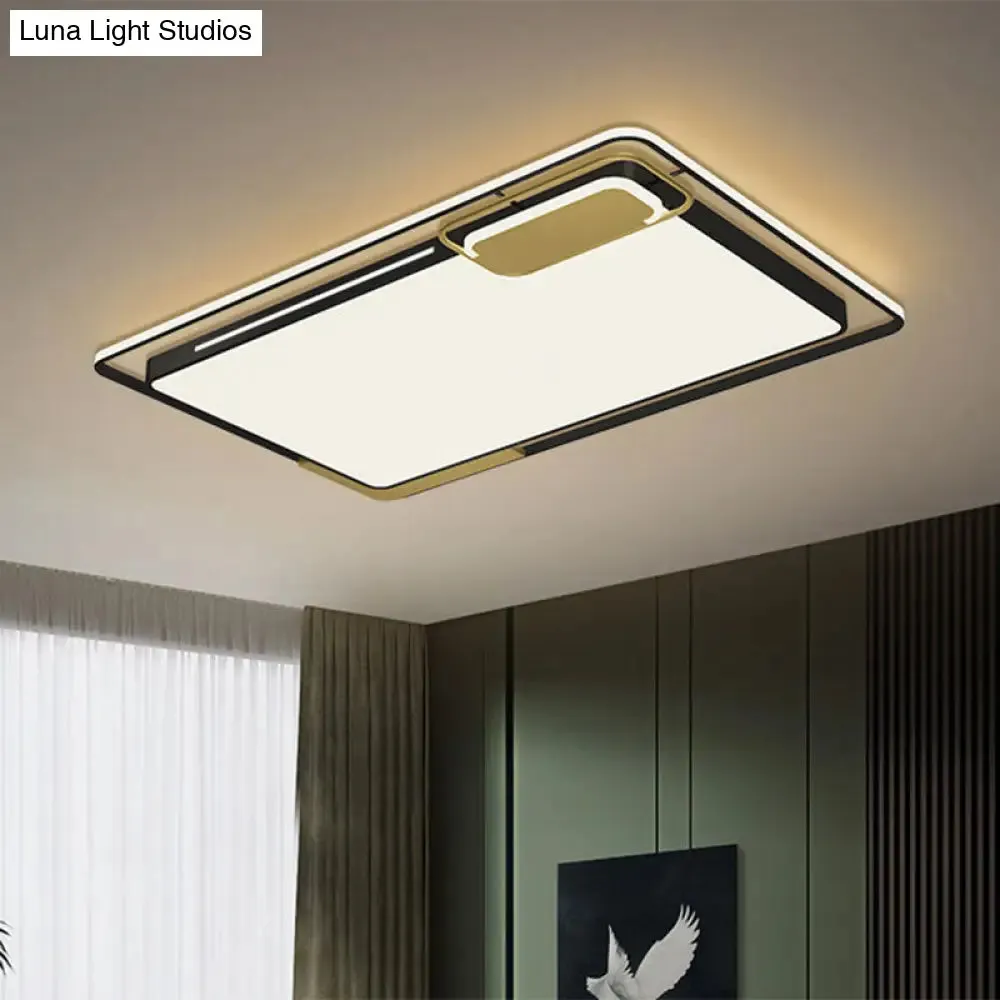 Modern Metal LED Ceiling Light in Black/Gold with White/Warm Glow for Living Room