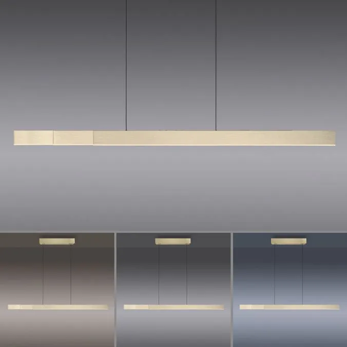 MOTRIS Matt Brass Remote Controlled Height & Length Adjustable LED Ceiling Light - ID 13279
