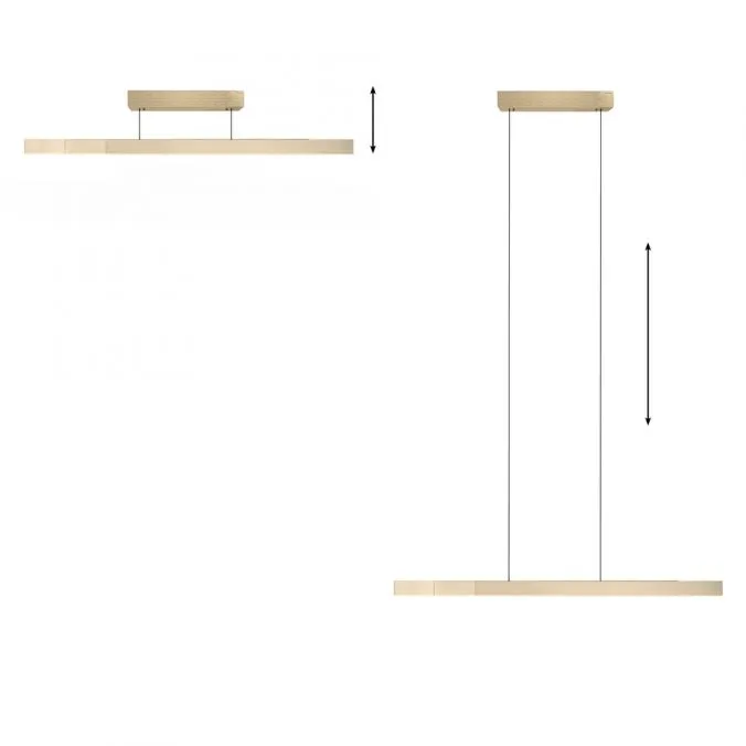 MOTRIS Matt Brass Remote Controlled Height & Length Adjustable LED Ceiling Light - ID 13279