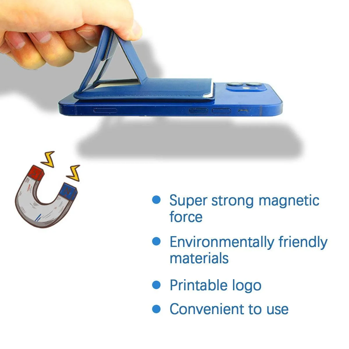MRC043 Magnetic Leather Phone Wallet Stand