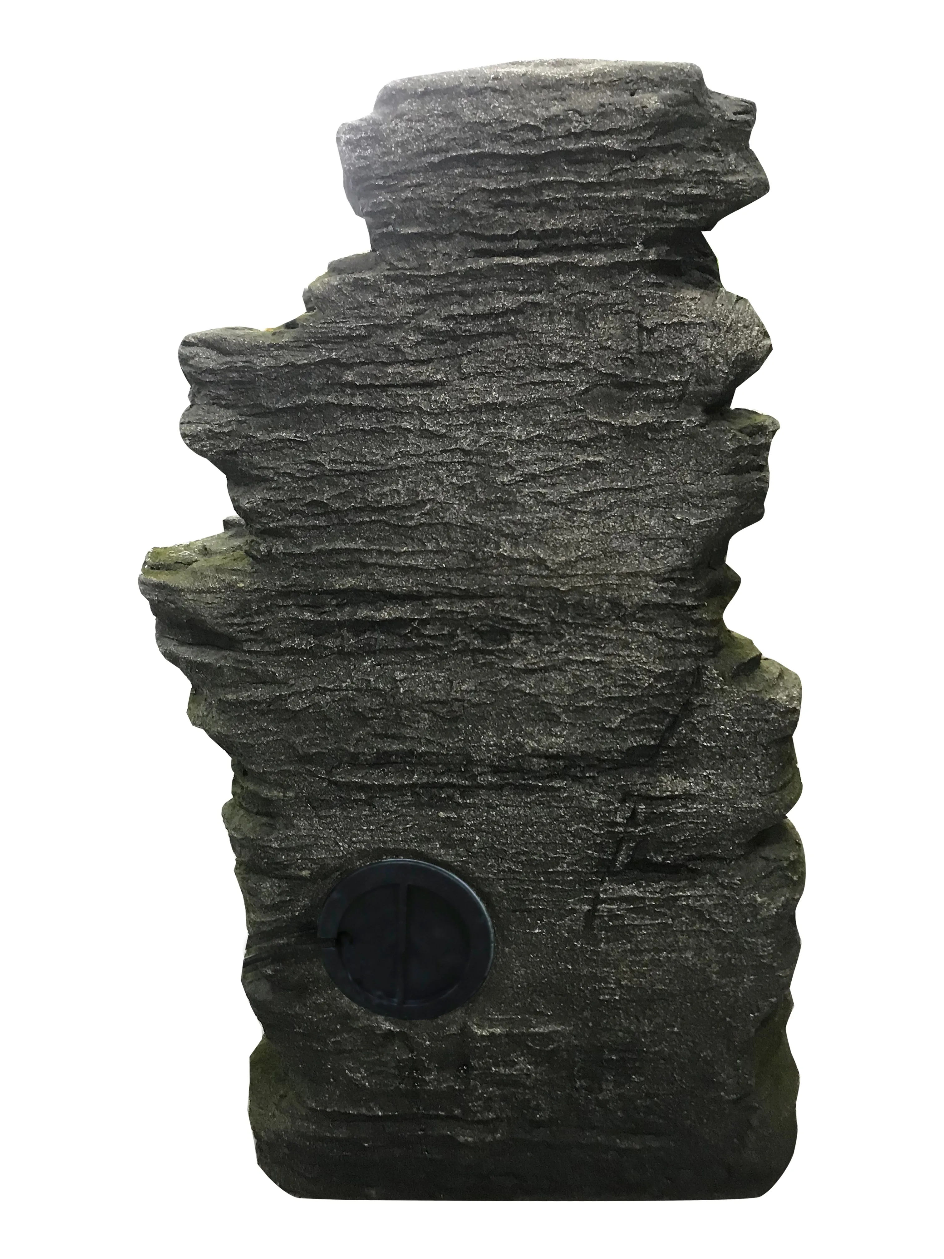 Multilevel Stone Fountain With White Led Lights