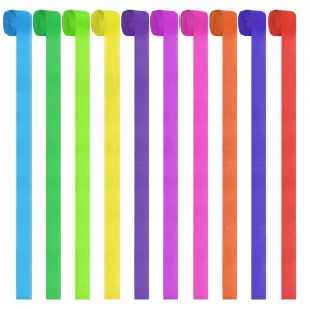 Neworkg 12 Rolls of Party Streamers | Rainbow Crepe Paper Streamer | 82 Feet by Volume