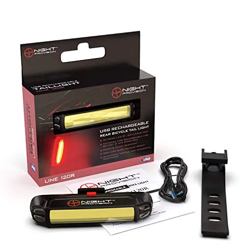 NIGHT PROVISION™ LINE 120R | REAR BICYCLE LIGHT MICRO USB RECHARGEABLE LED 120 LUMENS