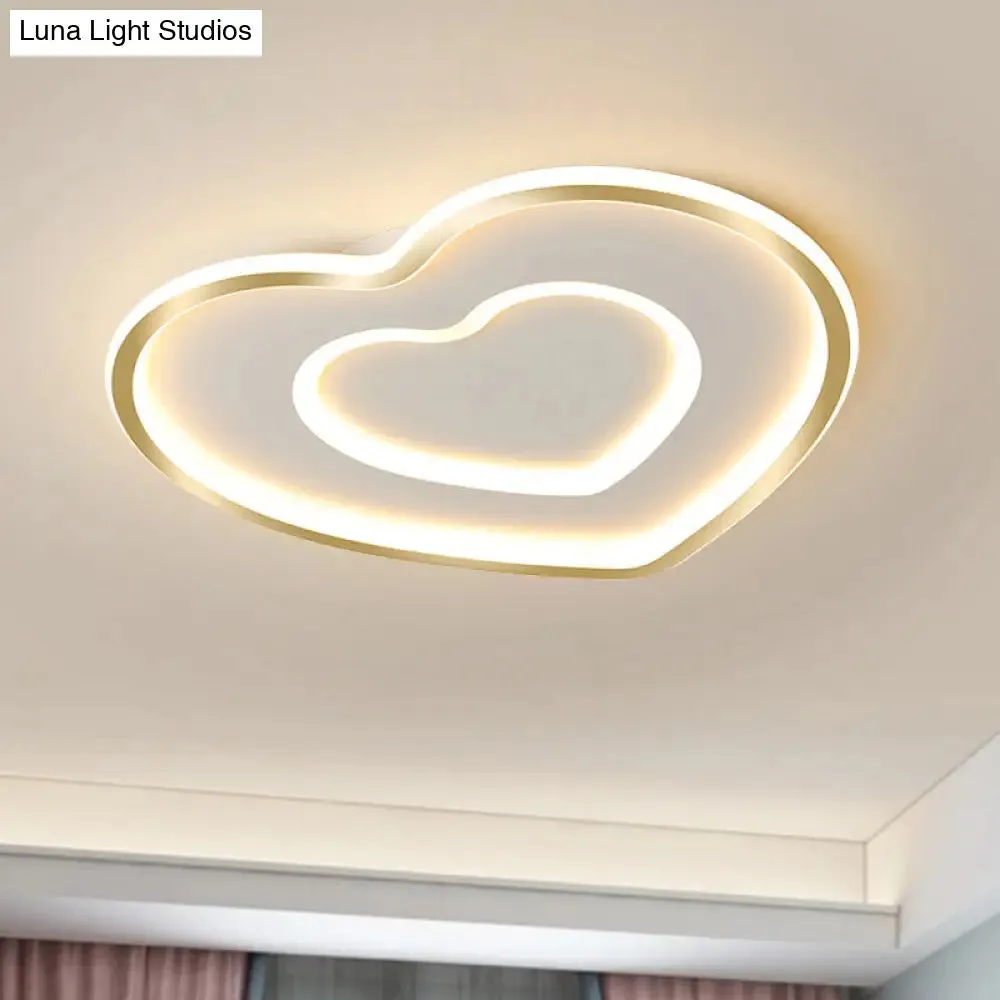 Nordic LED Acrylic Flushmount Light Fixture for Bedroom - Loving Heart Design