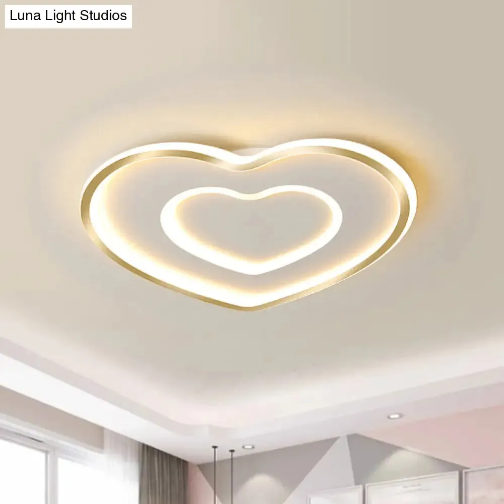 Nordic LED Acrylic Flushmount Light Fixture for Bedroom - Loving Heart Design