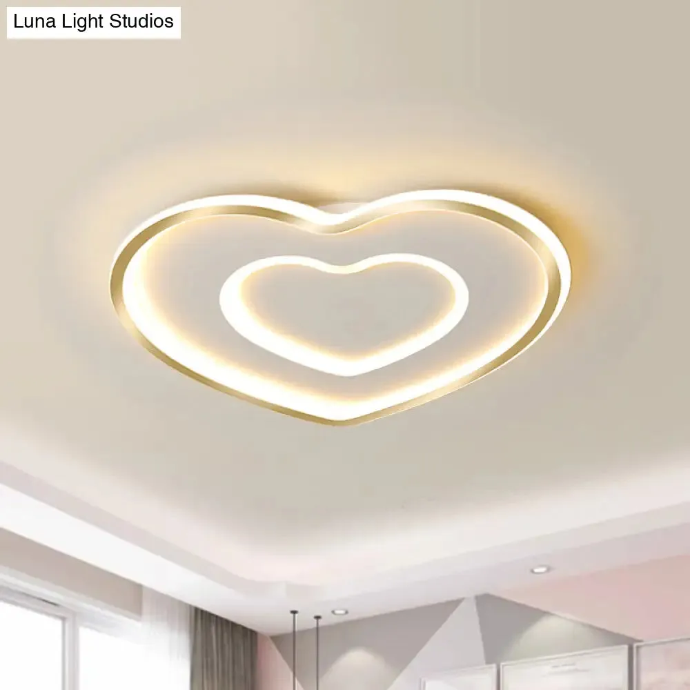 Nordic LED Acrylic Flushmount Light Fixture for Bedroom - Loving Heart Design