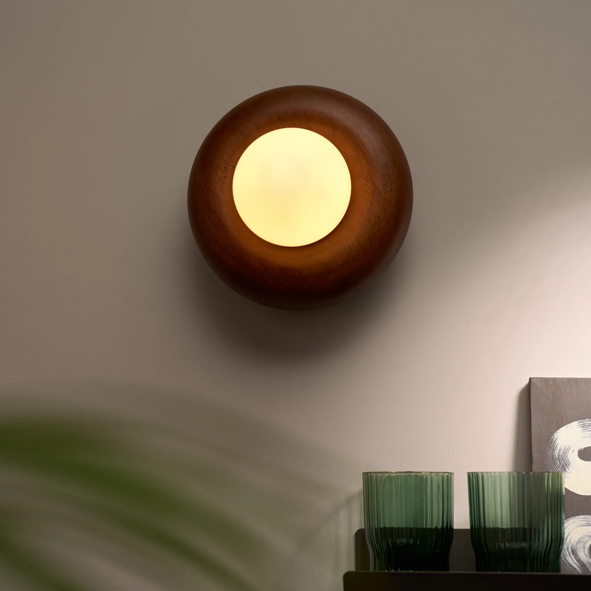 NOVI Wooden Wall Light - Dark Stain Oak