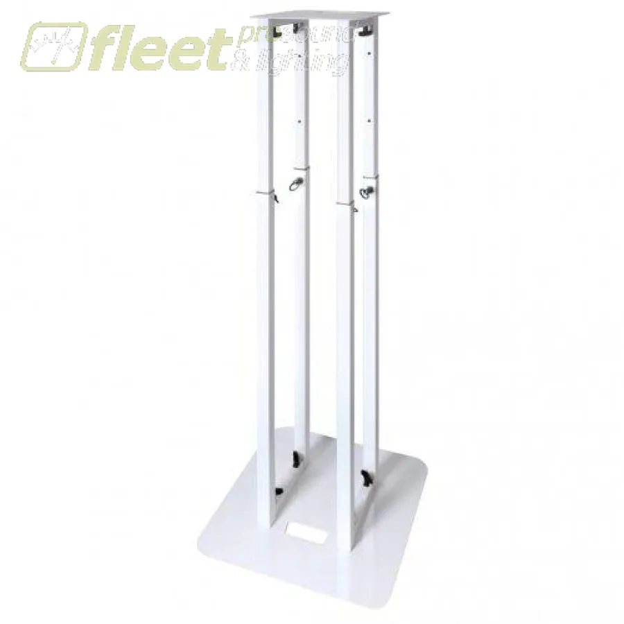 NovoPro PS1XL Adjustable Podium Stand w/ White & Black Scrims -  3.3' to 5.8' - White w/ Carrying Case