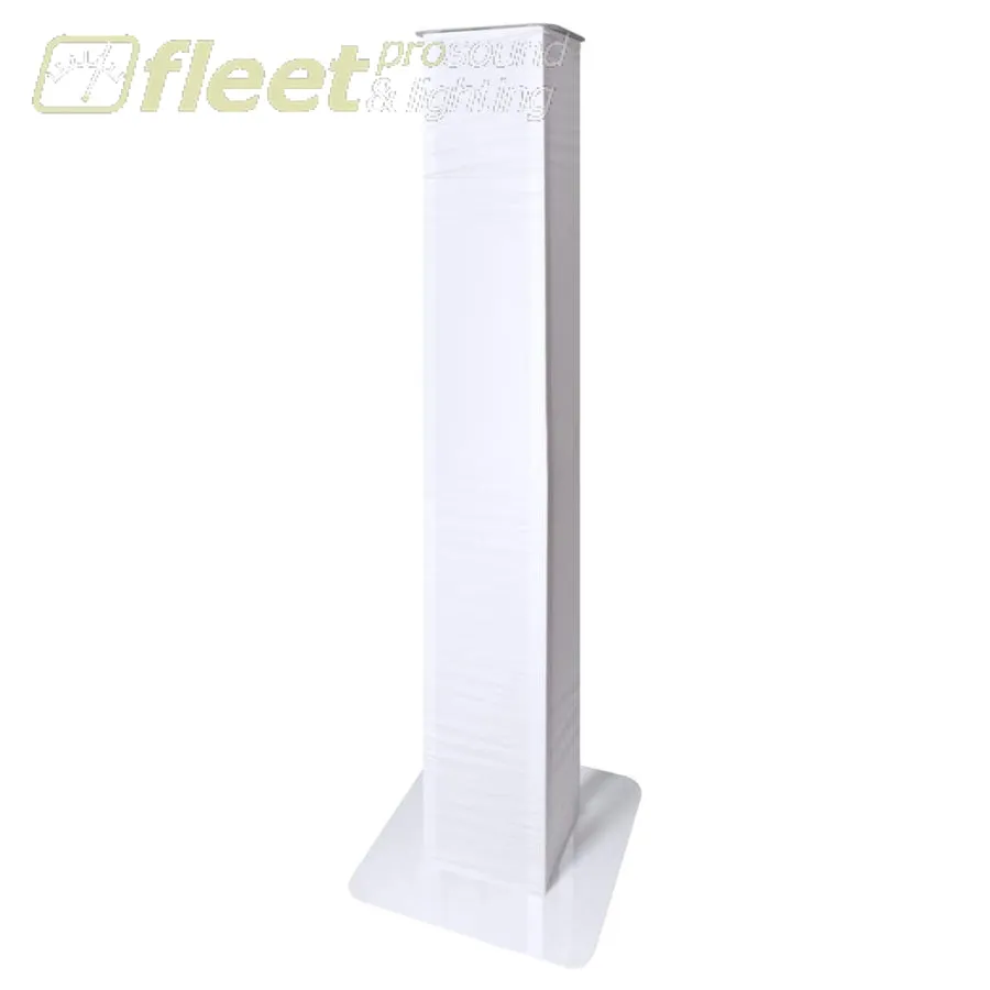 NovoPro PS1XL Adjustable Podium Stand w/ White & Black Scrims -  3.3' to 5.8' - White w/ Carrying Case