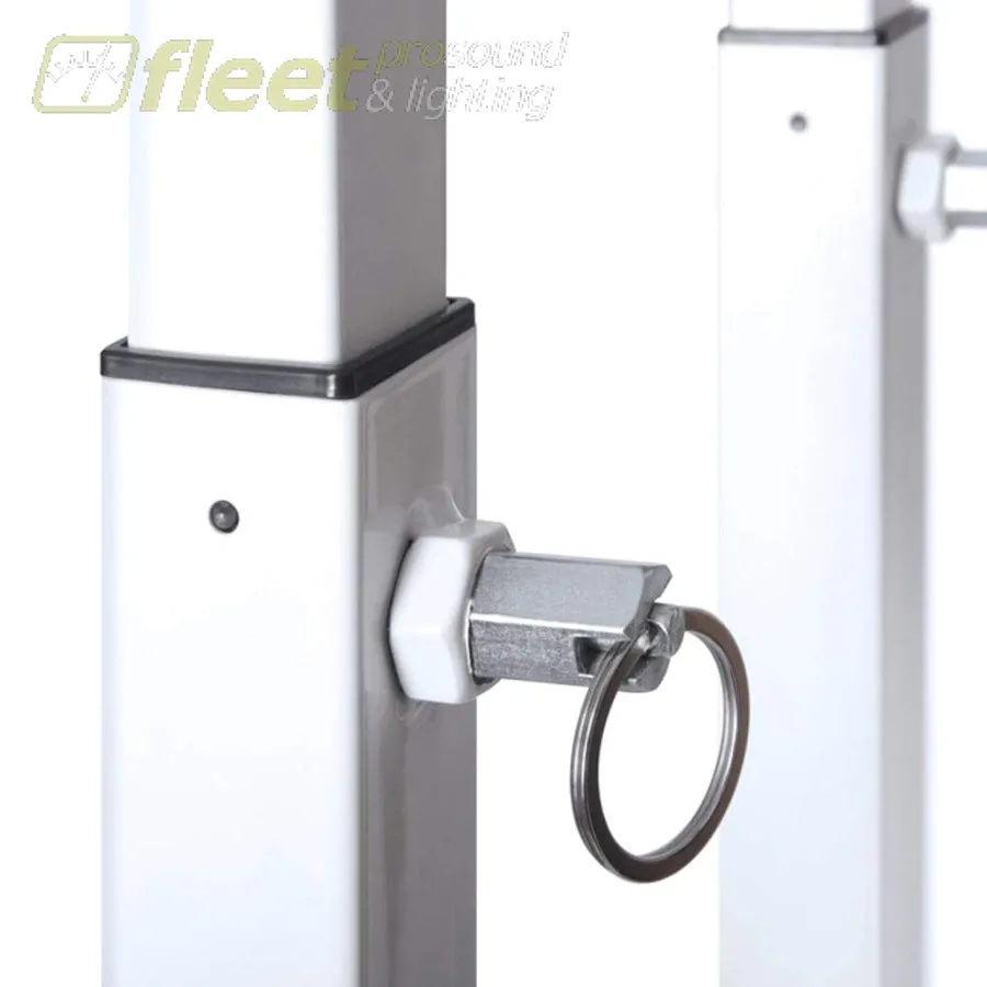 NovoPro PS1XXL Adjustable Podium Stand w/ White & Black Scrims - 4.5' TO  7.8' - White & Black Scrims w/ Carrying Case