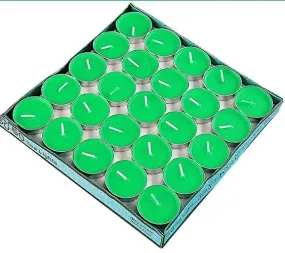 NUTRI MIRACLE Diya Tealight Scented Candles - 100 Tea Lights Green Colour Burns 4 Hour