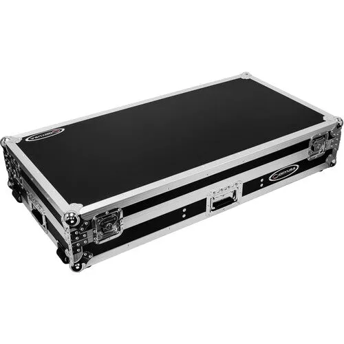Odyssey FZ12CDJWXD2 - Extra-Deep Coffin Flight Case for 12" DJ Mixer & Two Large-Format Media Players - Black & Silver
