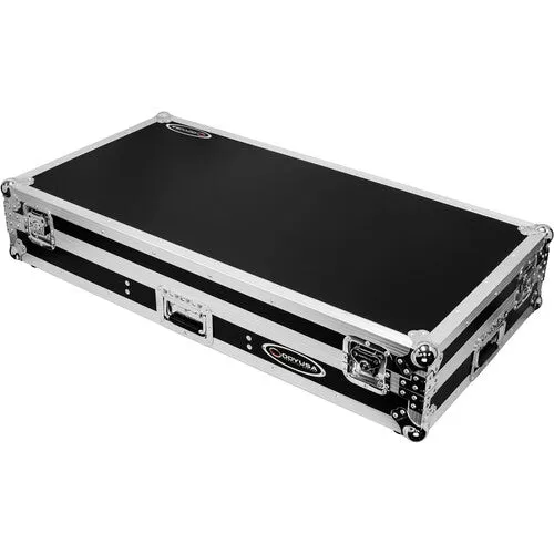Odyssey FZ12CDJWXD2 - Extra-Deep Coffin Flight Case for 12" DJ Mixer & Two Large-Format Media Players - Black & Silver