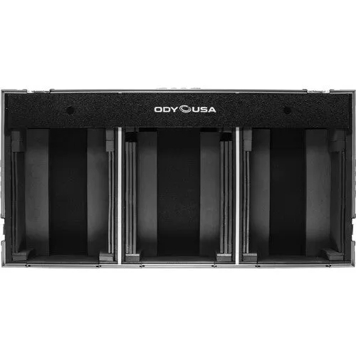 Odyssey FZ12CDJWXD2 - Extra-Deep Coffin Flight Case for 12" DJ Mixer & Two Large-Format Media Players - Black & Silver