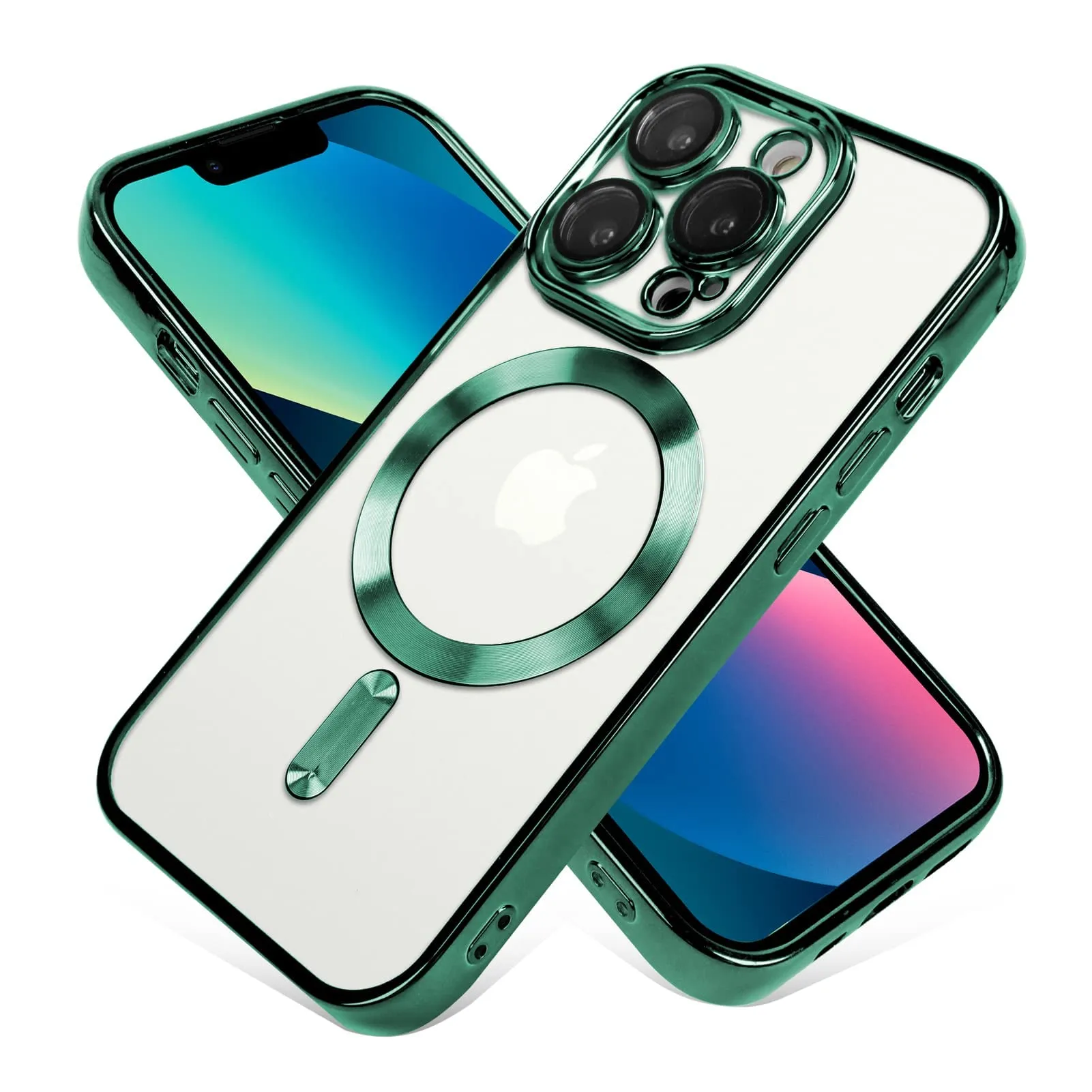OOK Compatible iPhone 14 Pro Max Case with Camera Lens Protector (Compatible with MagSafe) Anti-Scratch Shockproof Protective Slim Electroplated iPhone 14 Pro Max Case for Women Men - Green