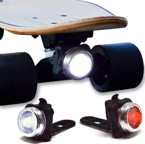 OPTIKS 210 BIKE LIGHTS FRONT AND BACK USB RECHARGEABLE LED SKATEBOARD LONGBOARD BICYCLE