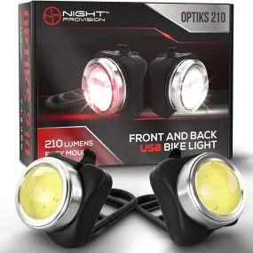 OPTIKS 210 FRONT & REAR COMPACT USB RECHARGEABLE BIKE LIGHT SET